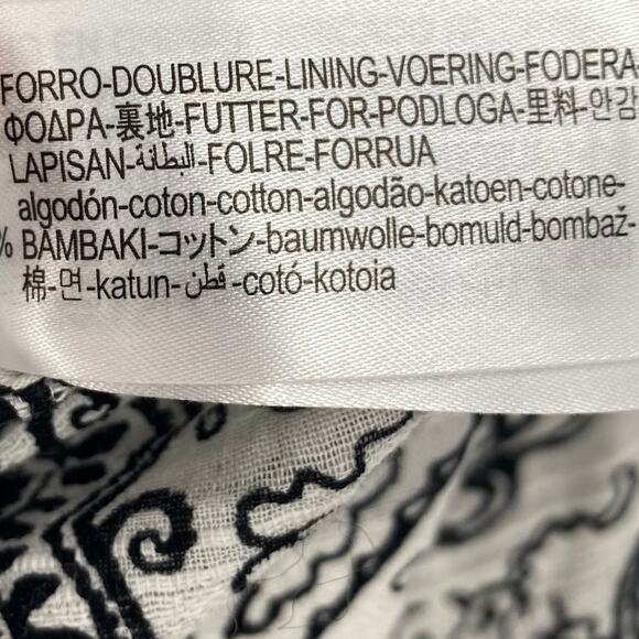 Zara Midi Dress Paisley Printed Halter Neck Button Down Black & White Womens XS - Picture 8 of 10